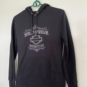 Harley Davidson Of Ocala Womans Hoodie Small Black Embroidered